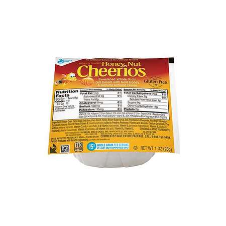 CHEERIOS Honey Nut Cheerios Whole Grain Oats Cereal 1 oz. Bowl, PK96 16000-11918